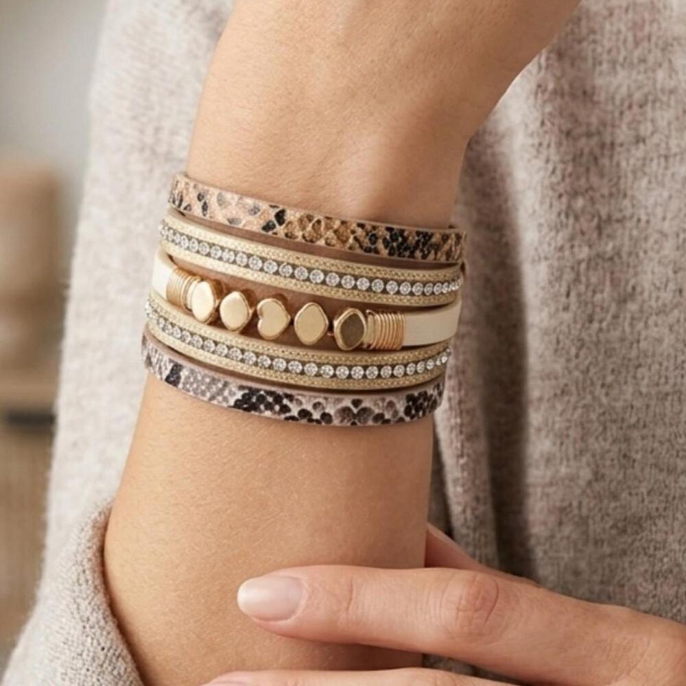 Leopard print and gold wrap
